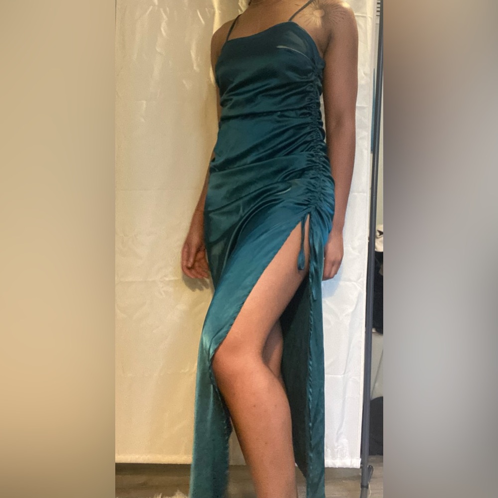 Green Formal Asymmetrical Dress